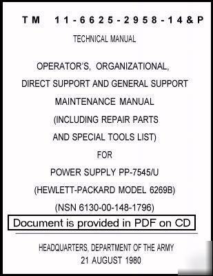 Agilent hp 6269B operation & service manual