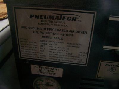 Air dryer, refrigerated , 20CFM for air compressors