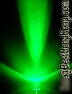 Green led set of 100 super bright 5MM 18000MCD+ f/r