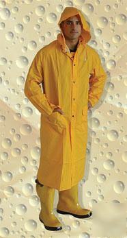Yellow pvc/polyester rain coat- 35 mm medium