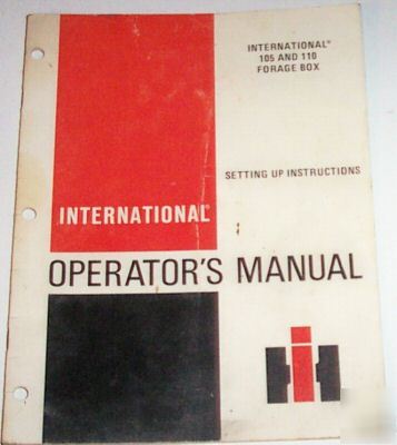 Ihc 105 & 110 forage box operators manual 1976