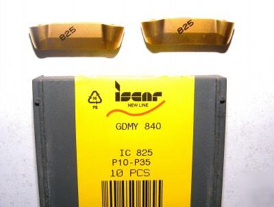 Iscar gdmy 840 carbide insert ic 825 10 inserts