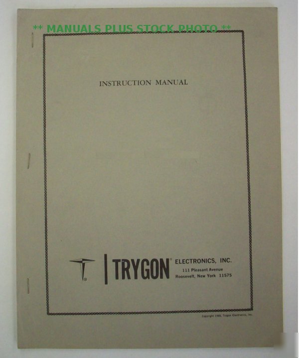Trygon DL40-1 op/service manual - $5 shipping 