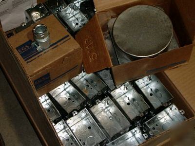 Lot of combination couplings, floor boxes, switch boxes