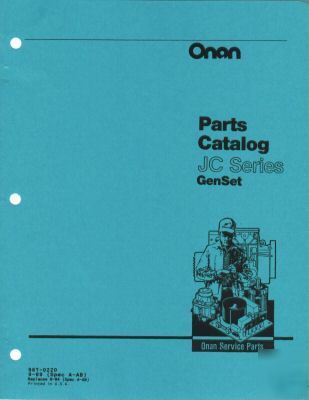 Onan jc parts manual 967-0220 1989 spec a-ab