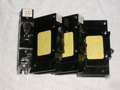 4 airpax series 209, 20 amp circuit breakers