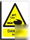 Danger acid sign-adh.vinyl-200X250MM(wa-009-ae)