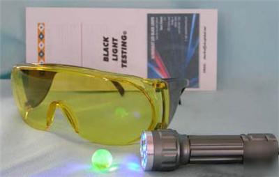 Hvac leak detector & safety glasses led uv black light