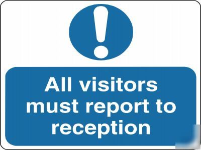 Large metal safety sign all visitors 1468