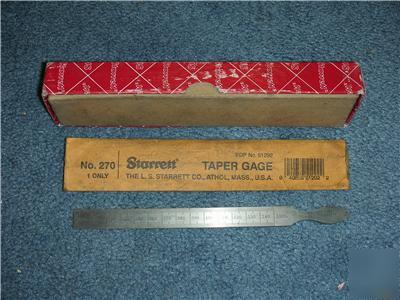 Starrett #270 taper gage in sleeve and box excellent