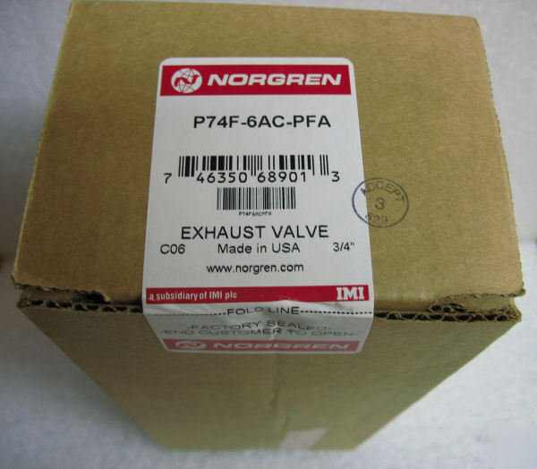 1 factory sealed norgren P74F-6AC-pfa exhaust valve 
