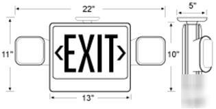 New led combo green exit & emergency light sign 