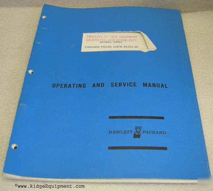 Hp 3302A trigger plug-in operating & service manual []