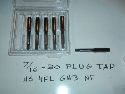 New 7/16-20 6 vermont plug taps hs *free shipping*