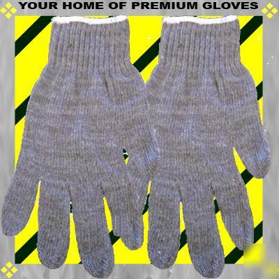 72P large standard grey knit work glove go cotton liner