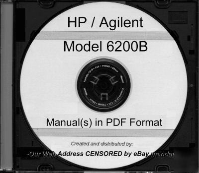 Agilent hp 6200B complete service and operating manual
