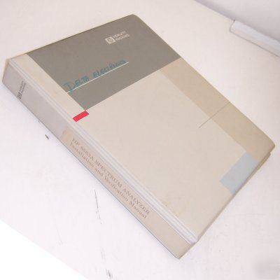 Hp 8563A spec an inst. and verification manual