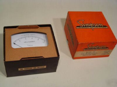 Simpson model 49 6880 ac amps meter. 0 - 1.0 ma nos 