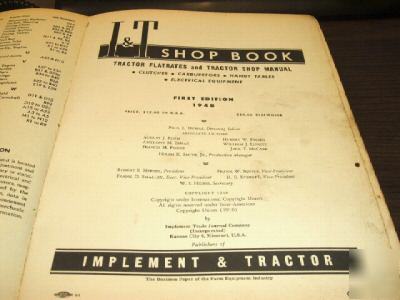 I & t tractor flatrates & tractor shop manual - 1948