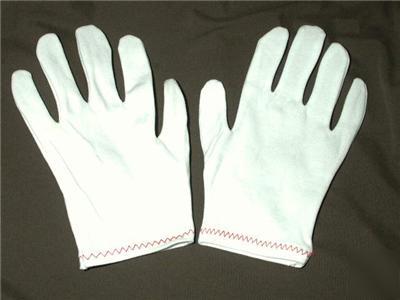 New 24 nylon white stretch inspection gloves coins sm/m
