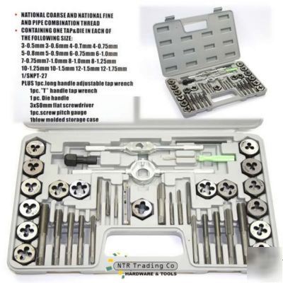 New 40 pc metric tap wrench and die set - & cased
