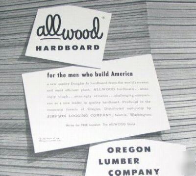 Oregon lumber company allwood division dee, or -1952 ad
