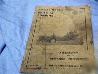 Vintage operating manual/massey-harris #60 p.t. combine