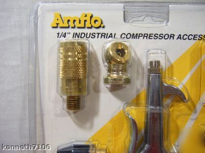 1/4 air compressor accessory kit coupler plug blow gun 