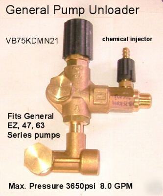 General pump bolt-on unloader, pressure washer control