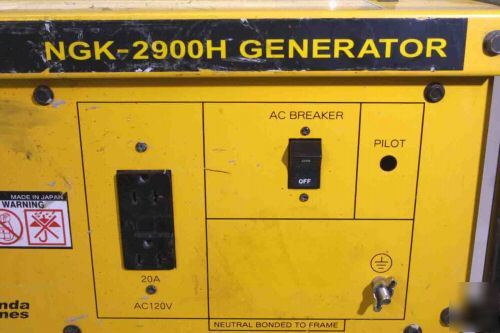 Ngk 2900 watt generator honda 5.5 engine