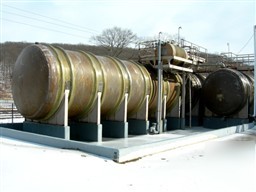 Used: wallace murray tank, 34,000 gallon, fiberglass, h