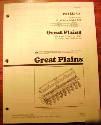 Great plains 1200 1500 2000 3-point drill parts catalog