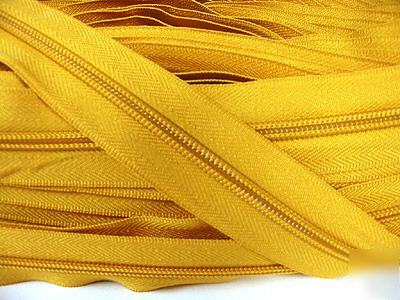 #5 nylon coil continuous zipper chain 20YD (846) gold