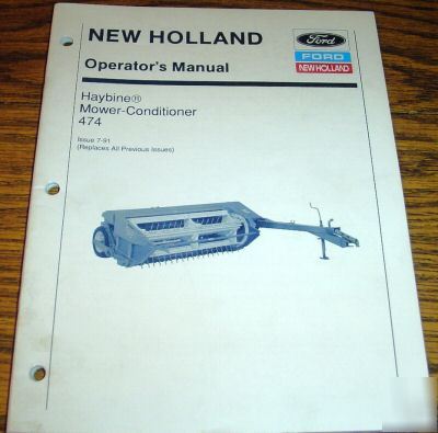 New holland 474 hay mower conditioner operator's manual