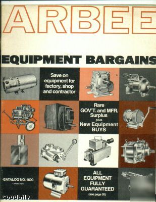 Vintage arbee equipment bargains catalog motor/lathe