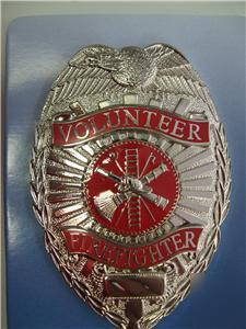 Volunteer fire department badge silver 