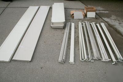 2 tennsco grey metal enclosed storage shelving units 