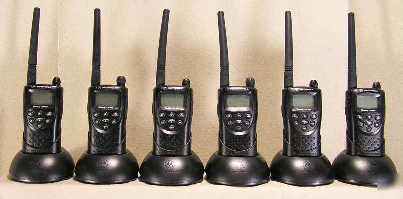 *6 motorola CP100 vhf 15CH 2W two way radios & chargers