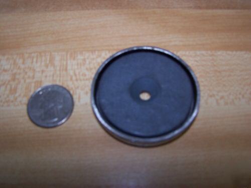 Ceramic disc magnet in stainless cup lot of 10