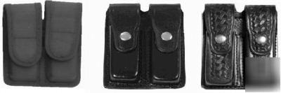 Leather nylon security police swat 9MM mag holder glock