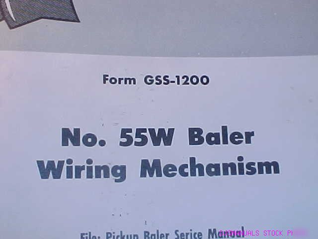Ih 55W baler wiring mechanism service manual