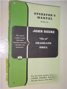 John deere operators manual gl-a grasslands drill 