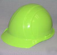 New 12 lime hard hats hardhats case lot made in usa