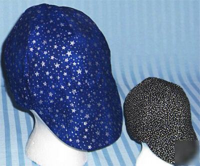 Blue silver stars starfield reversible welding cap hat
