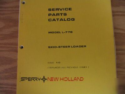 New holland l-778 skid steer loader parts catalog