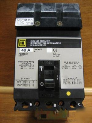 Square d i-line FC34040 fc-34040 40 amp 40A breaker