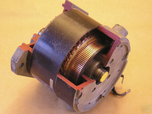 A display or cutaway electric dc motor