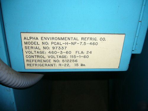 Alpha environmental 6 ton chiller 7 1/2 hp