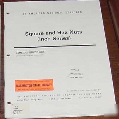 Asme/ansi standard square and hex nuts