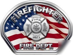 Fire helmet face decal 49 reflective firefighter flag